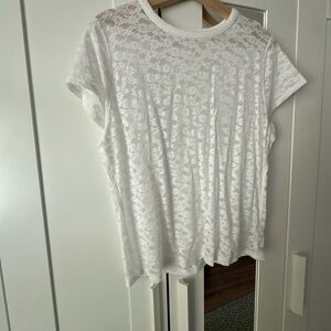 Aerie White Lace Short Sleeve Top